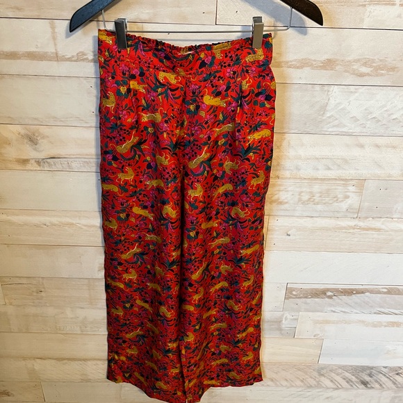 NWOT J.Crew Collection silk Twill jungle cat pants size 00 - Picture 6 of 12